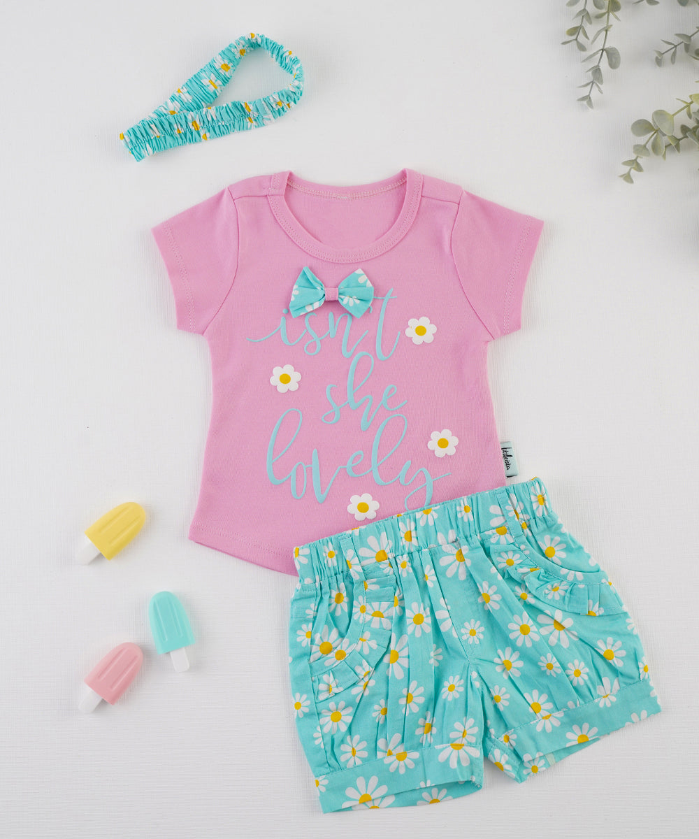 🌼 "Isn't She Lovely" T-Shirt & Daisy Shorts Set 🌼