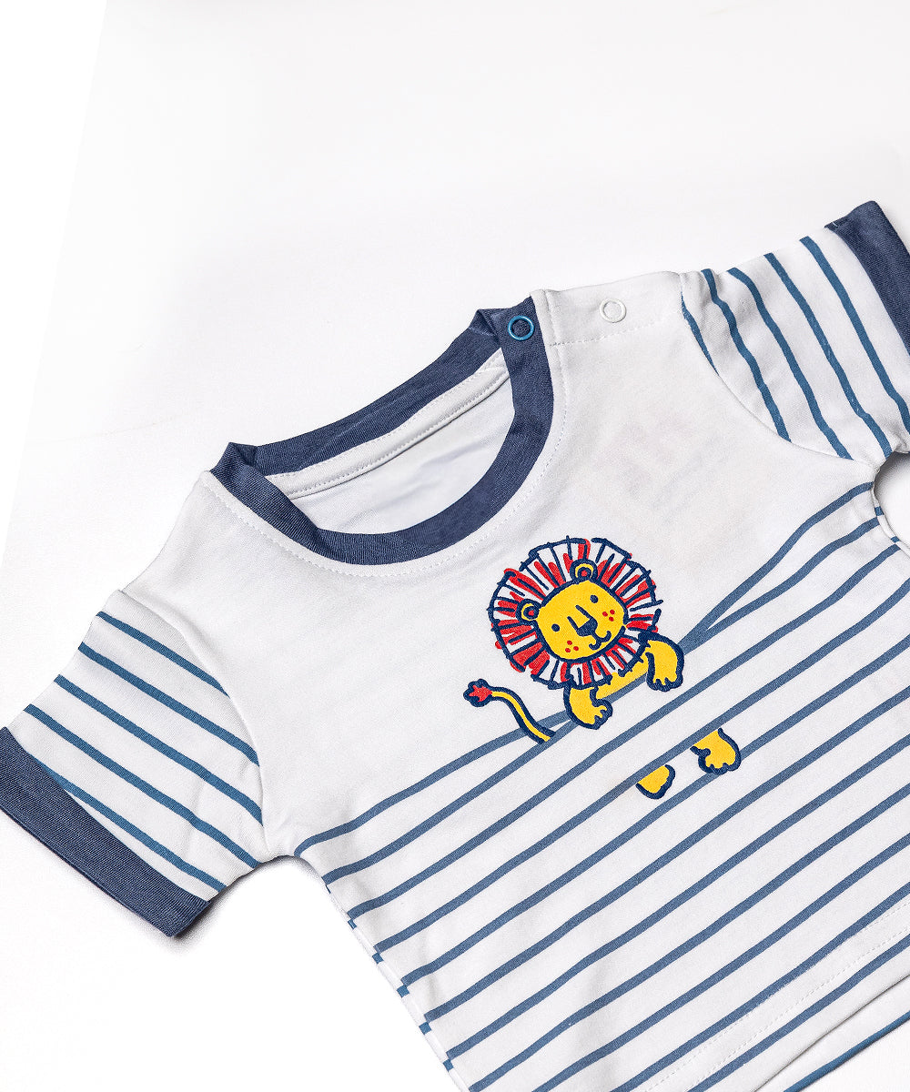 Baby Boy’s Striped T-Shirt & Shorts Set