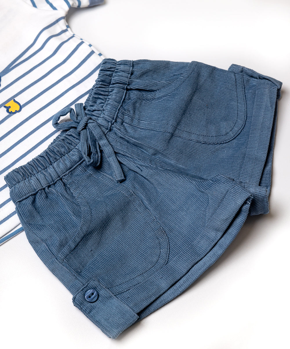 Baby Boy’s Striped T-Shirt & Shorts Set