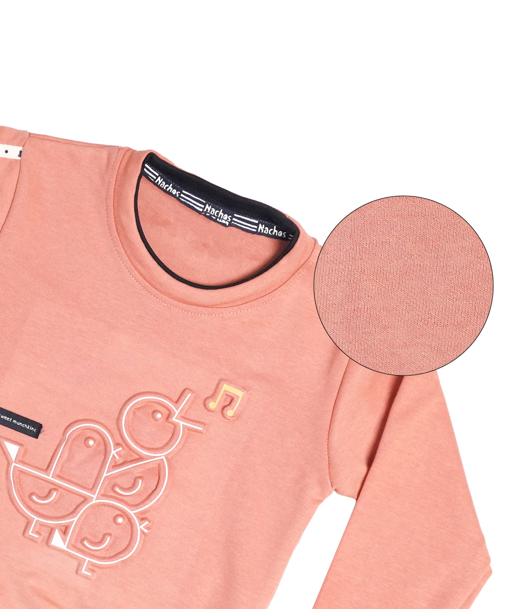 Cool Salmon Pink T-Shirt & Denim Jeans Set for Boys
