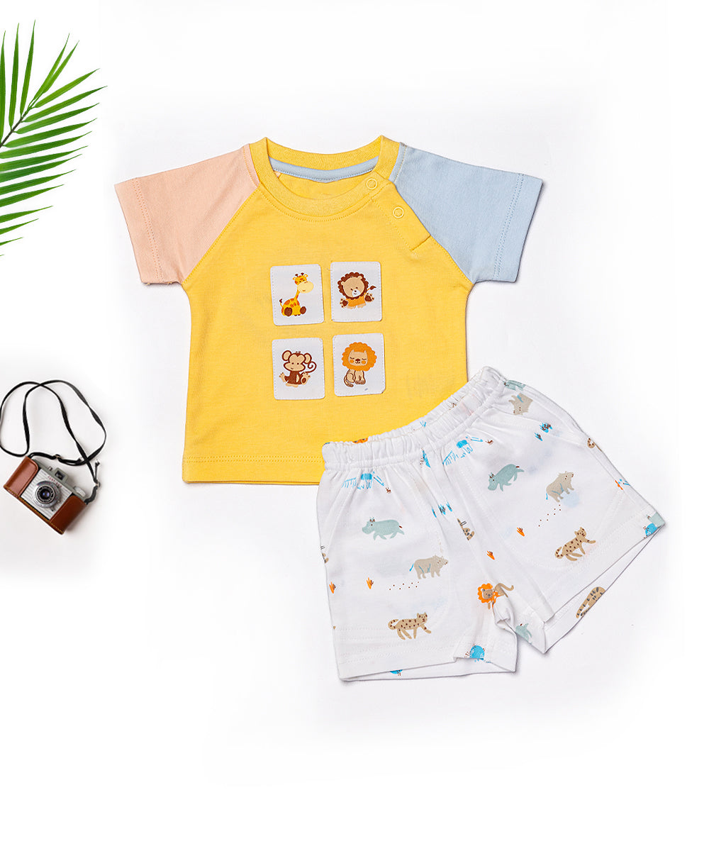 Baby Boy’s Safari Animal T-Shirt & Shorts Set