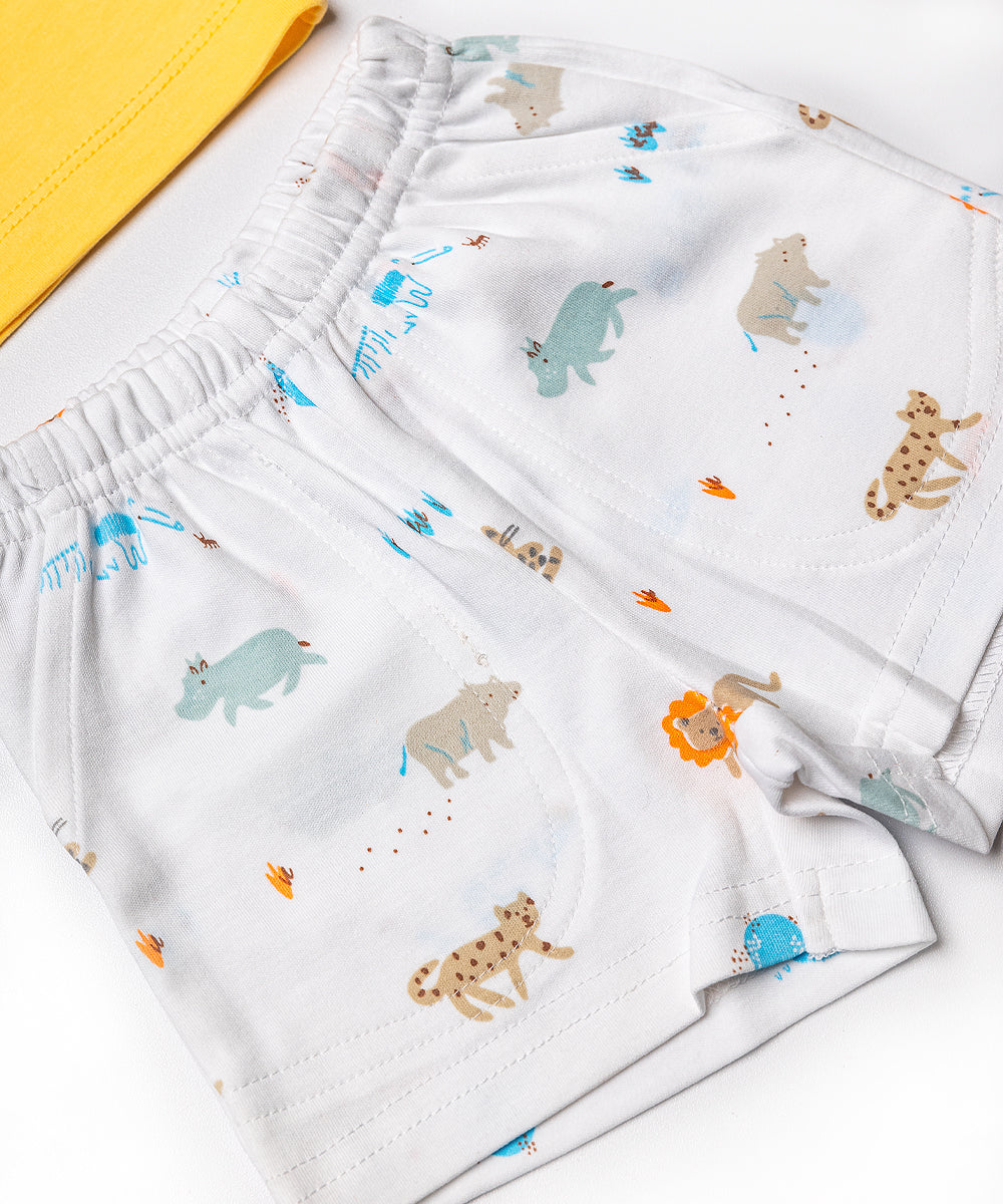 Baby Boy’s Safari Animal T-Shirt & Shorts Set