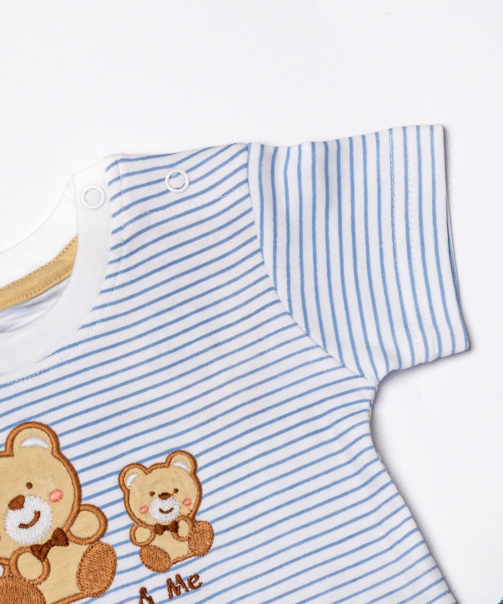 Baby Boy’s "Mommy & Me" Striped T-Shirt & Shorts Set