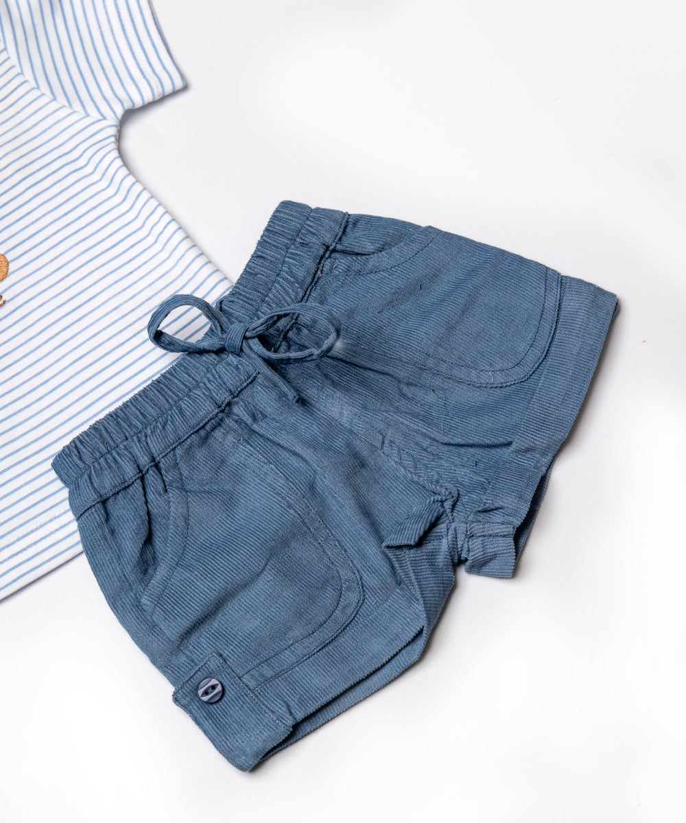 Baby Boy’s "Mommy & Me" Striped T-Shirt & Shorts Set