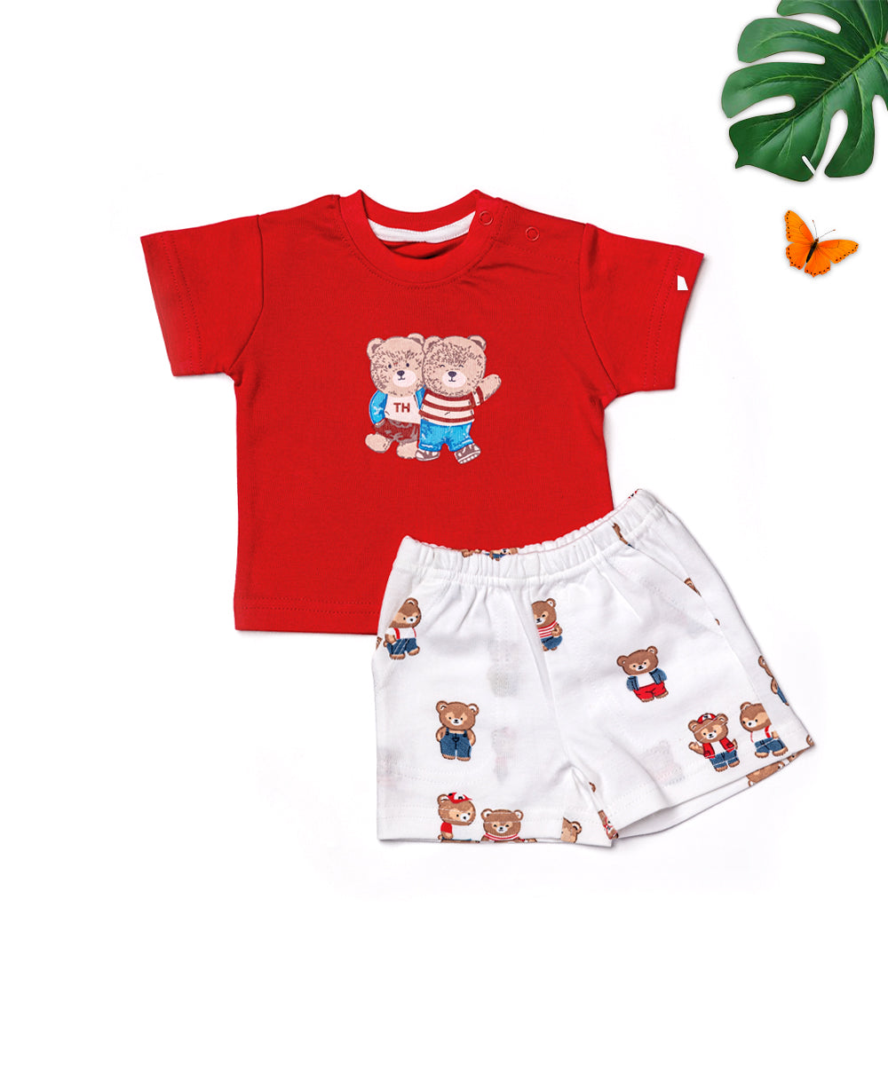 Adorable Teddy Bear T-Shirt & Shorts Set