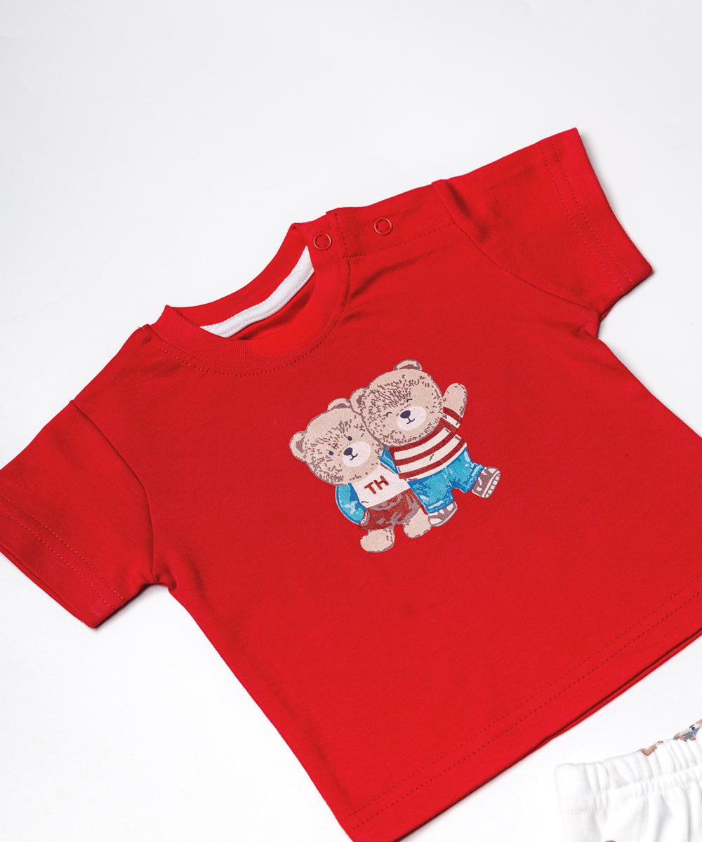 Adorable Teddy Bear T-Shirt & Shorts Set