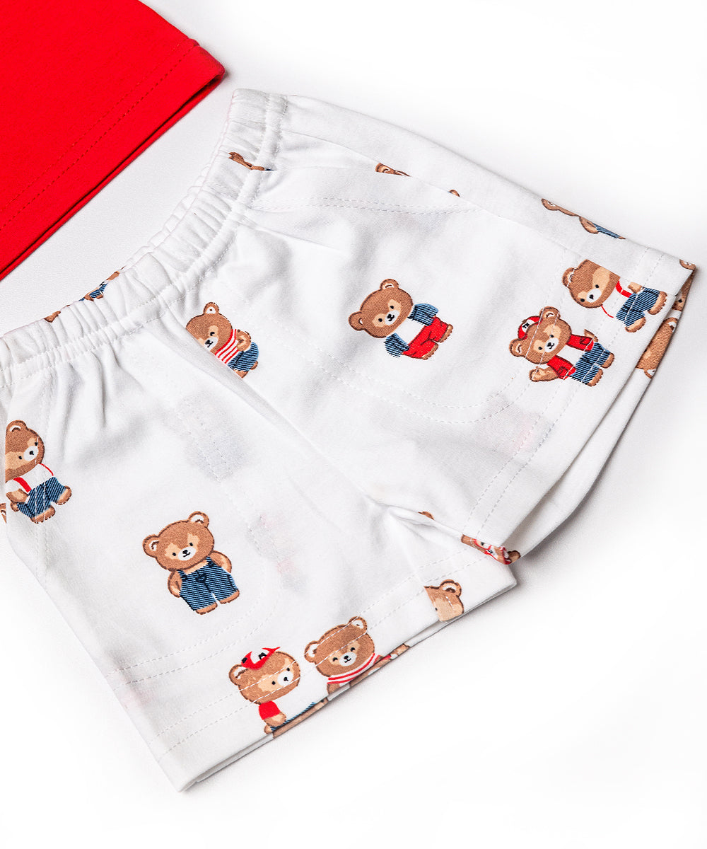 Adorable Teddy Bear T-Shirt & Shorts Set