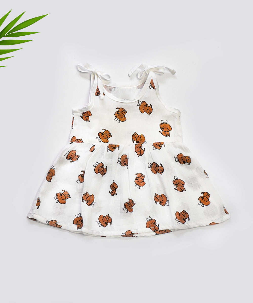 KnotStyle Muslin Frocks Little dog Prints