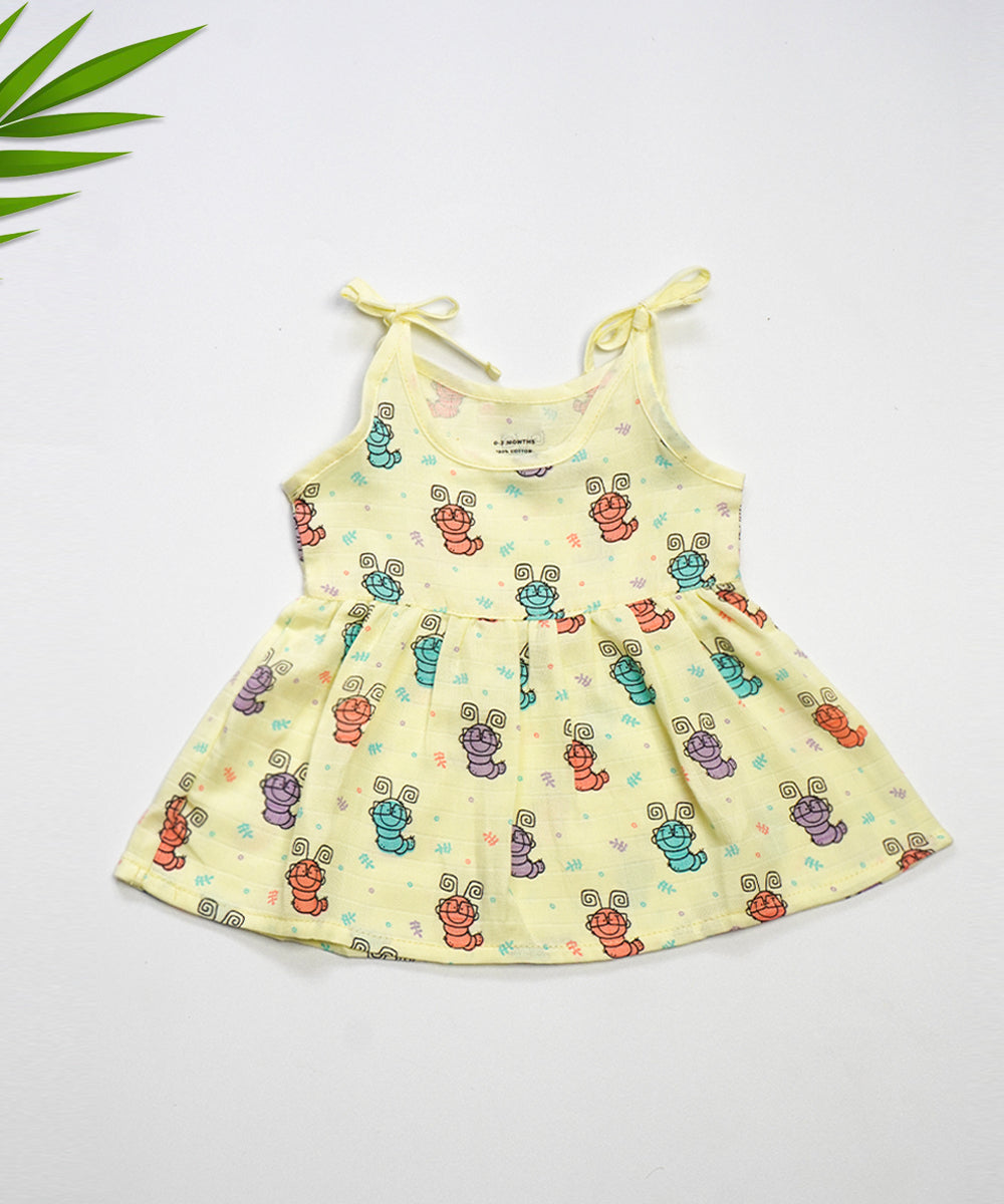 KnotStyle Muslin Frocks Caterpillar Printed