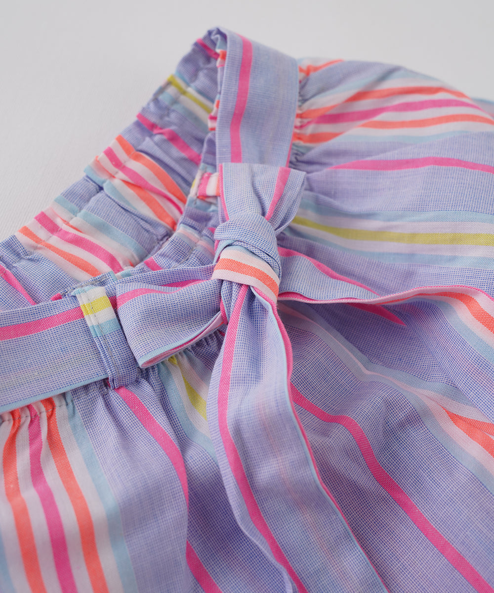 π Yellow Top & Striped Shorts Set π