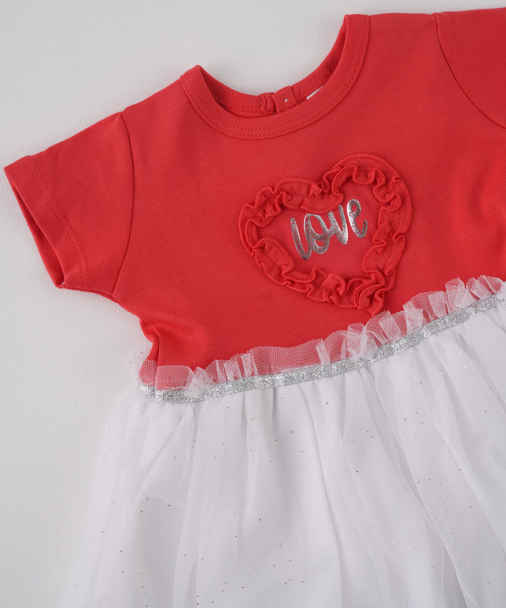 π Red Love T-Shirt & White Tulle Skirt Dress π