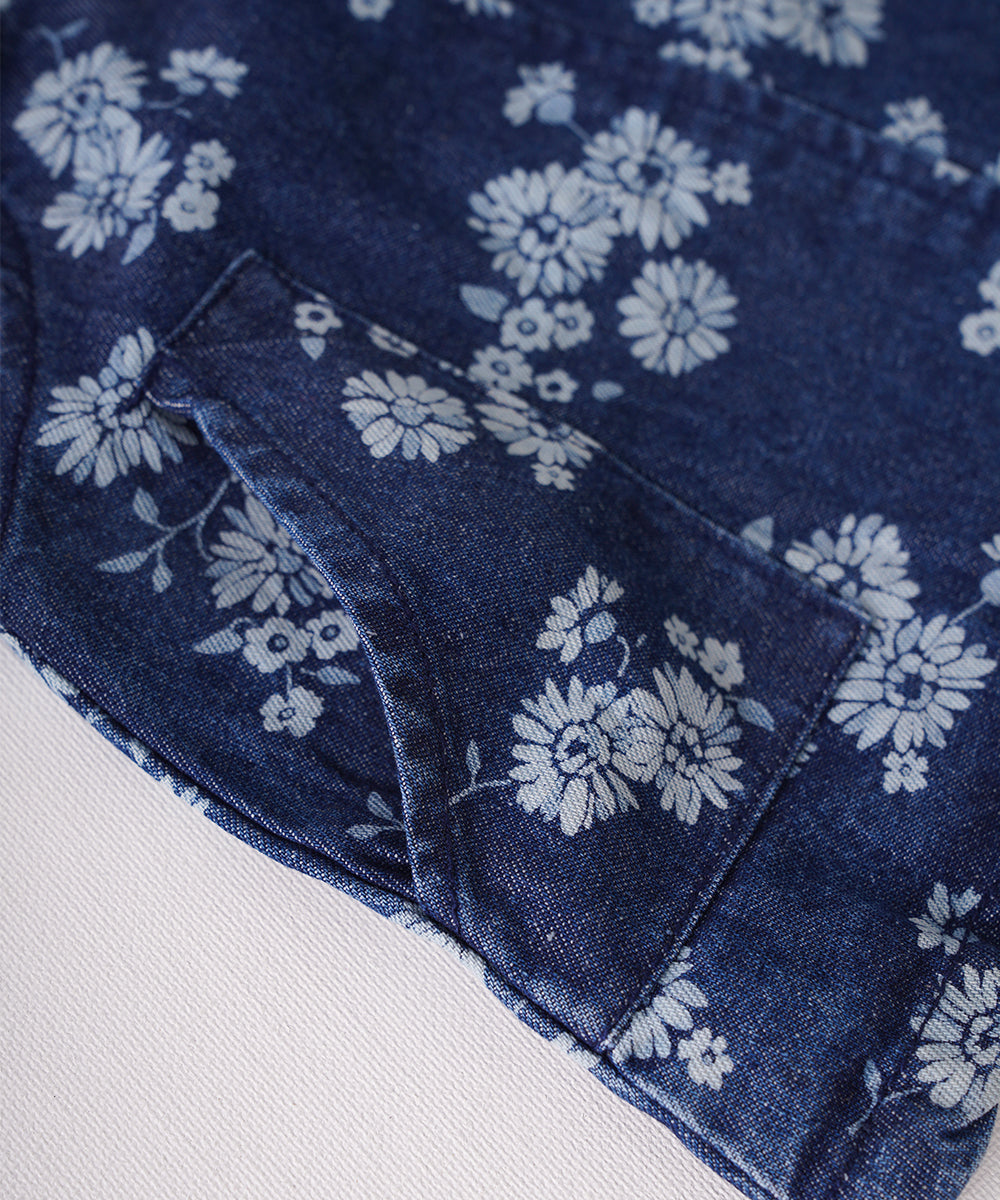 🌸 Pink T-Shirt & Floral Denim Dungaree Set 🌸