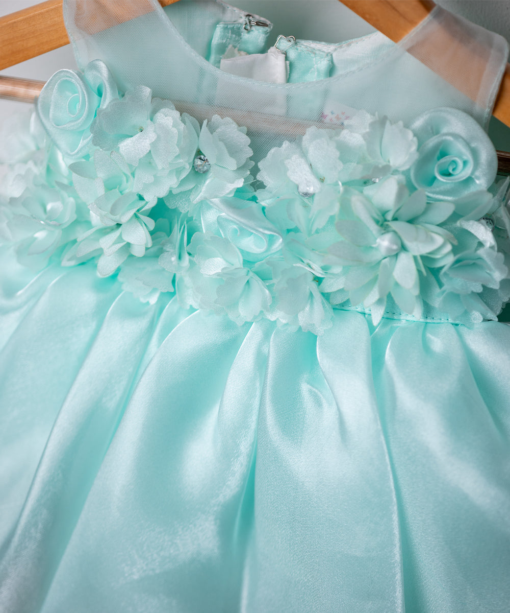 Baby Girl's Aqua Blue Floral Party Dress