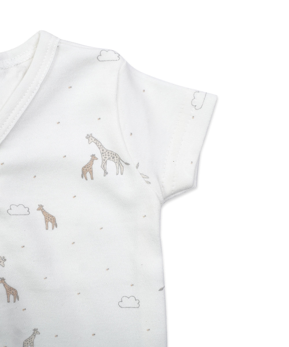 Half-Sleeve Jabla  for Newborns - Pack of 3 (Giraffe, Floral, and Polka Dot Prints)