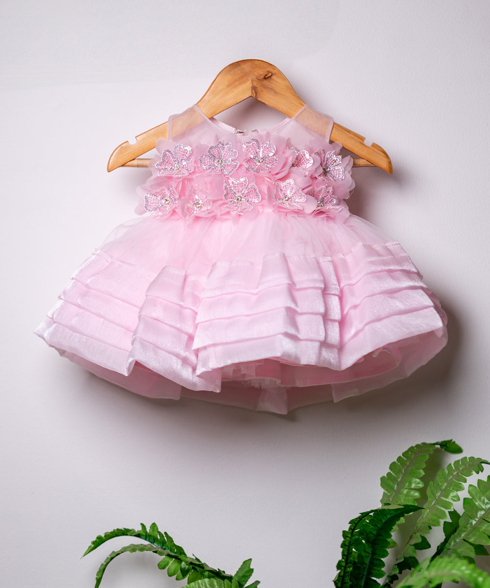 Baby Girl's Pink Sequin Floral Party Dress