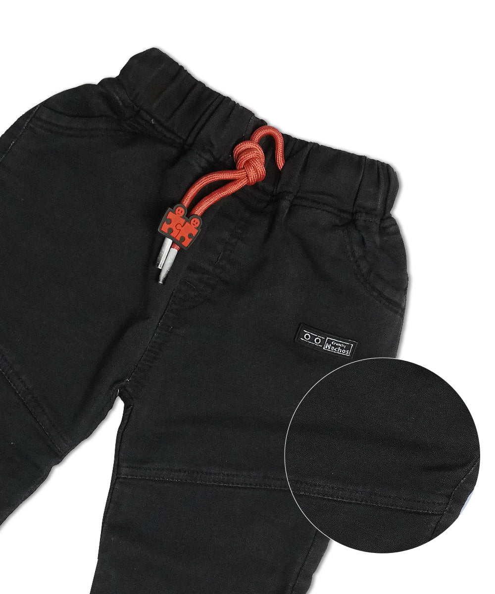 Trendy Blush T-Shirt & Black Denim Jeans Set for Boys