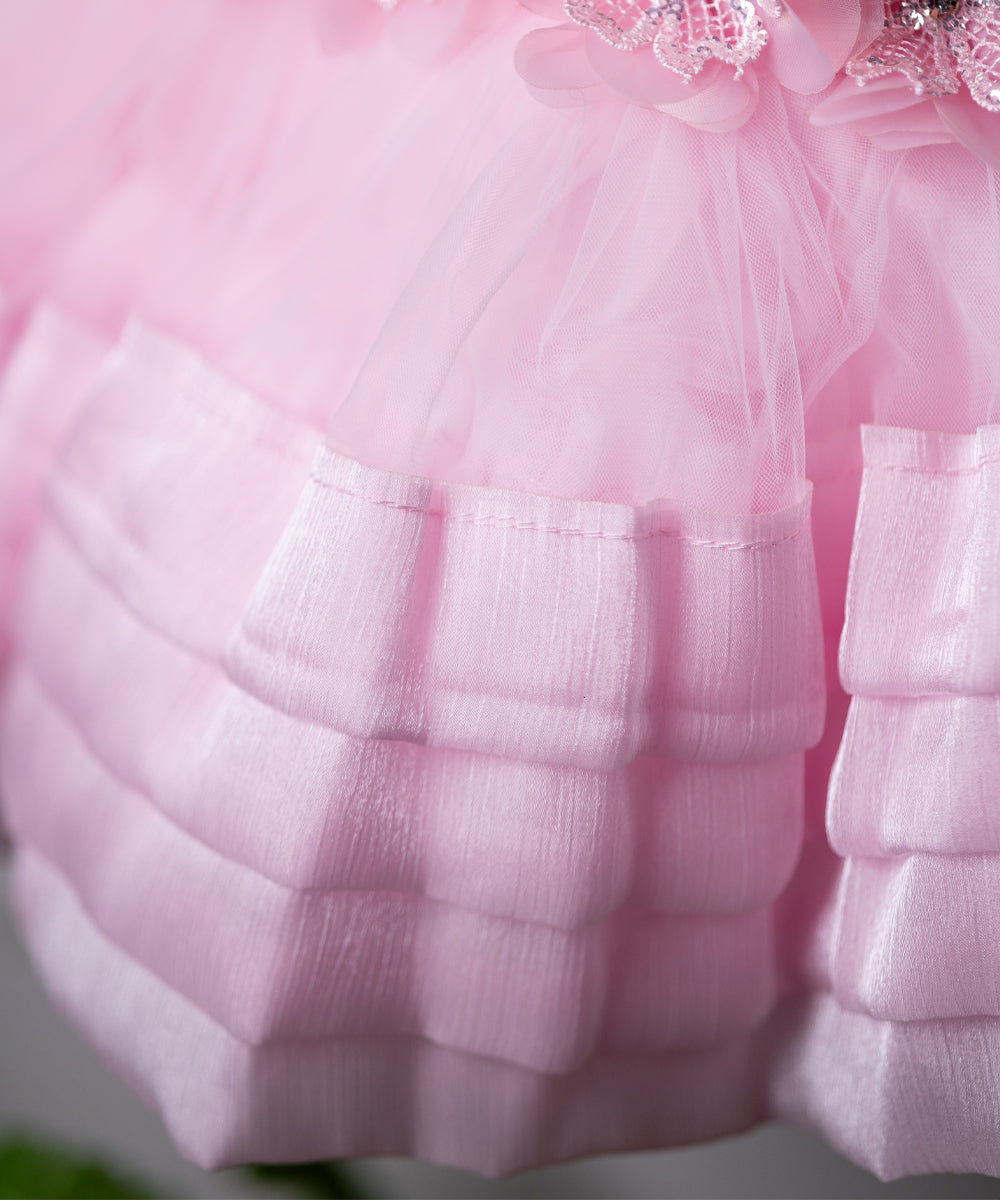 Baby Girl's Pink Sequin Floral Party Dress