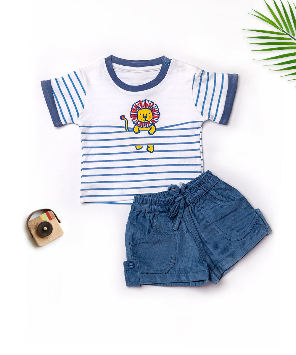 Baby Boy’s Striped T-Shirt & Shorts Set