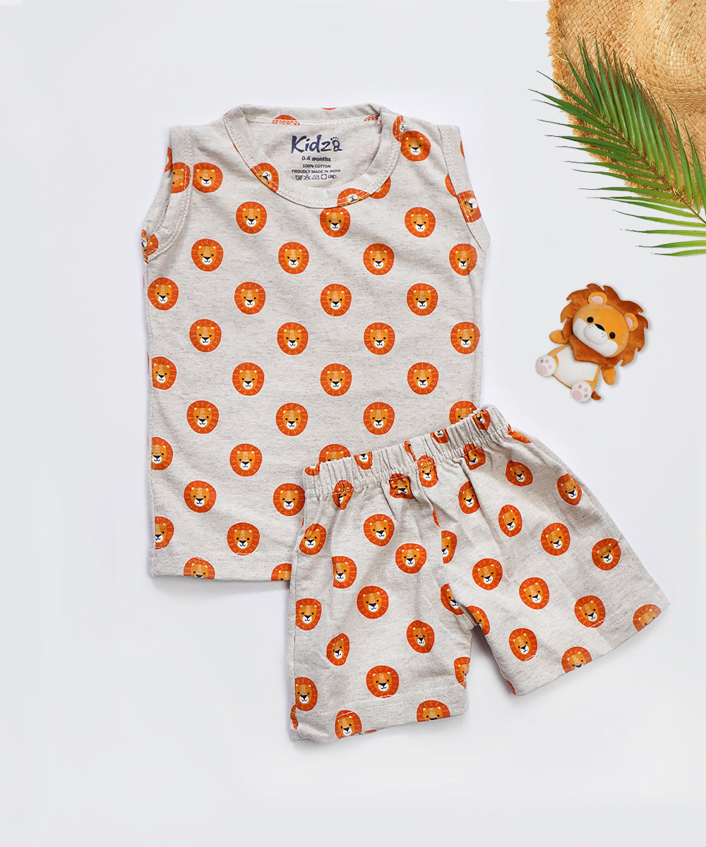 CottonPlay Co - Ord Set Little Lion Printed