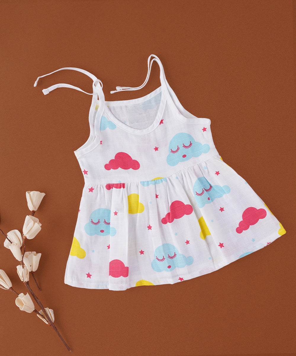 Cloudy Dreams White Muslin Frock ☁️✨