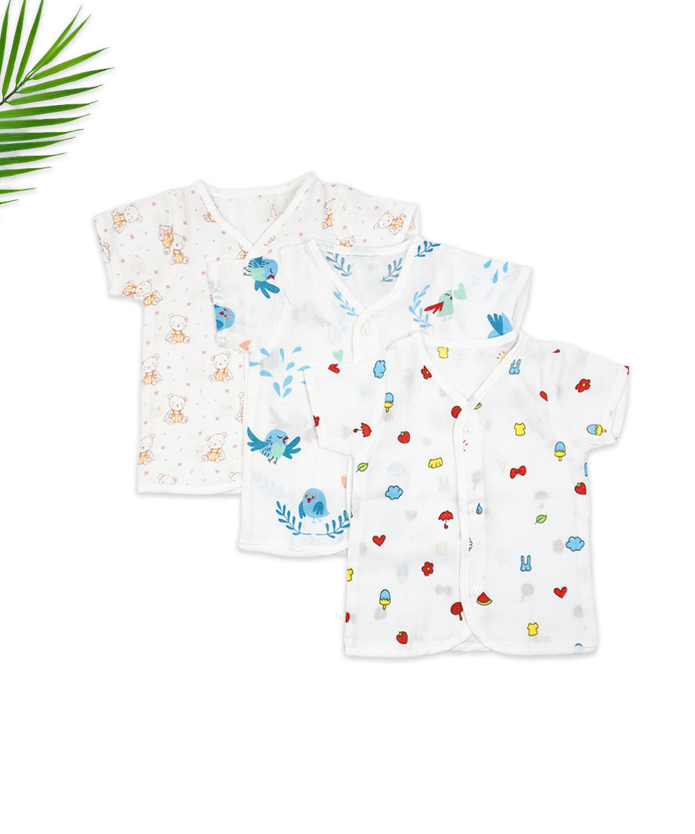 Baby Muslin Sleeve Jablas - Set of 3 (Teddy Prints)