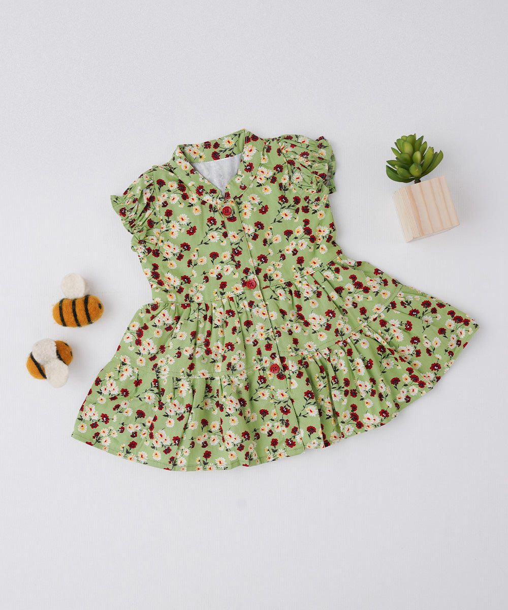 Green Blossom Garden Frock 🌸💚