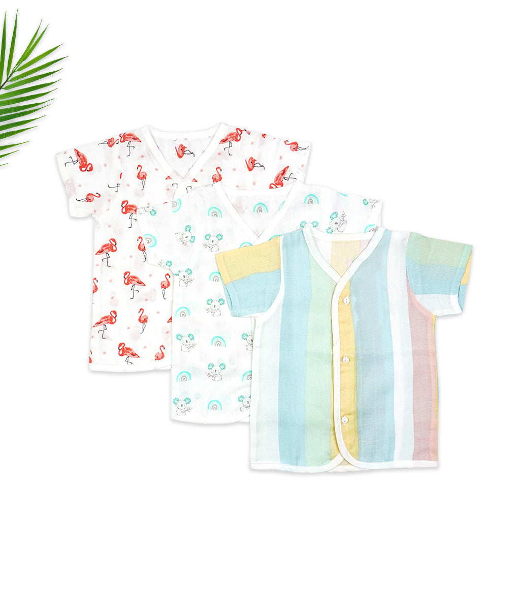 Baby Muslin Sleeve Jablas - Set of 3 (Classic Pastel stripes)