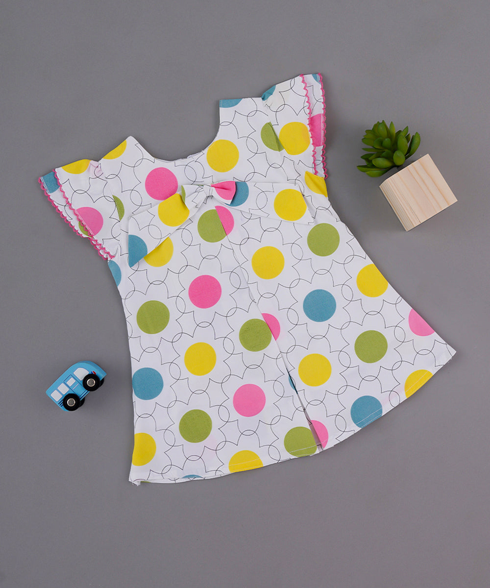 🎀 Color Pop Polka Dot Cotton Frock