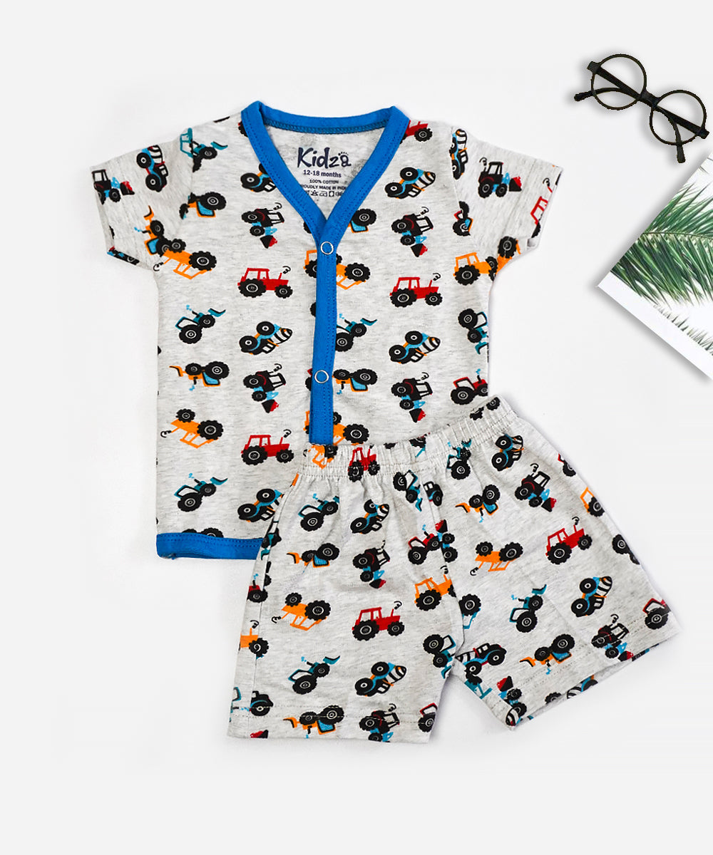 KnitShorts Jabla Combo Little Vehicle Printed