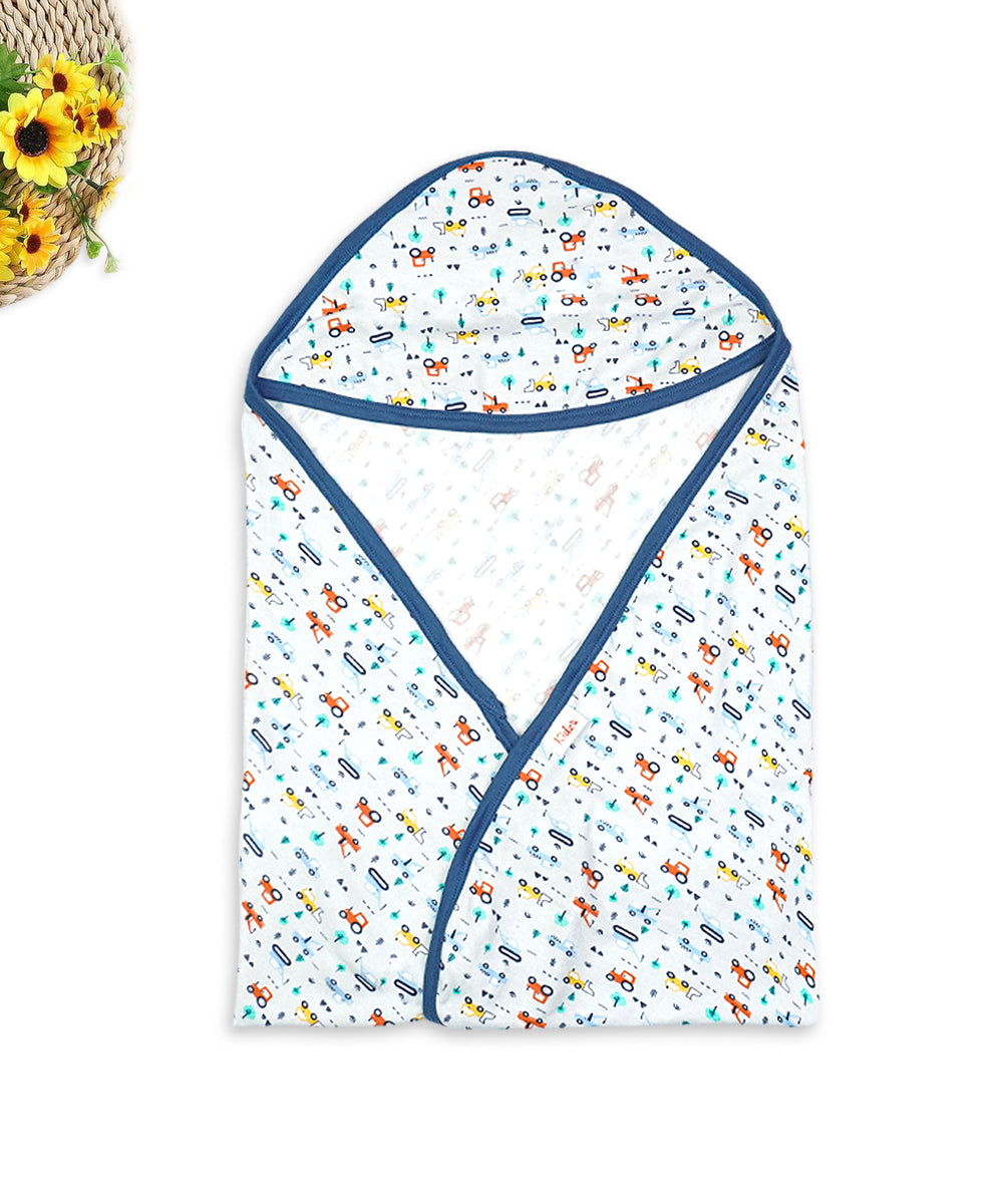 Playful Cars &amp; Vehicles Baby Wrapper with Hood