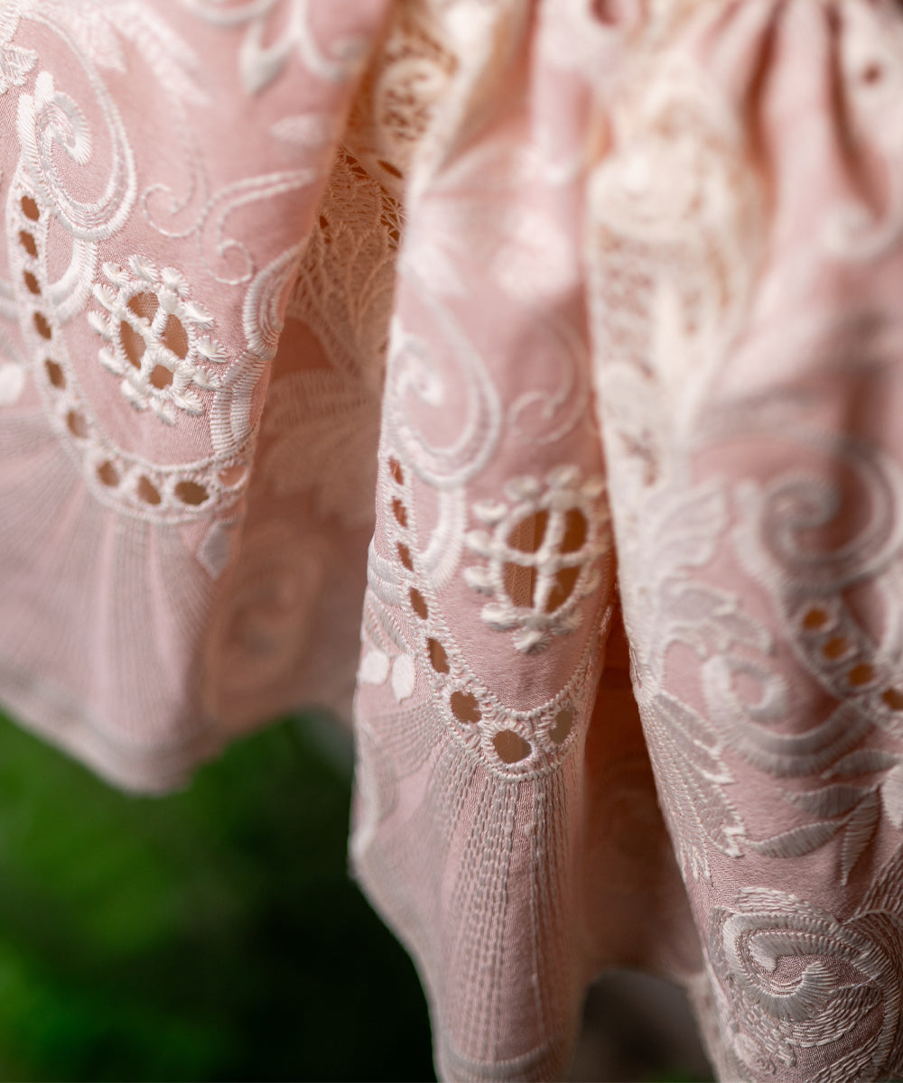 Baby Girl's Beige Lace Party Dress with Belt