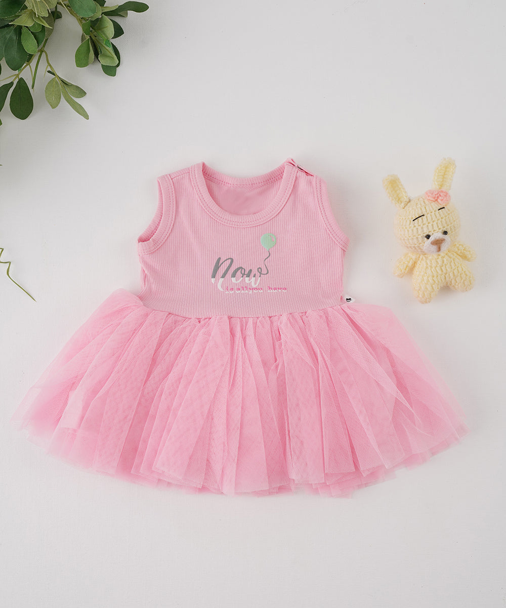 🌸 Pink Tulle Party Dress – Elegant & Charming 🌸
