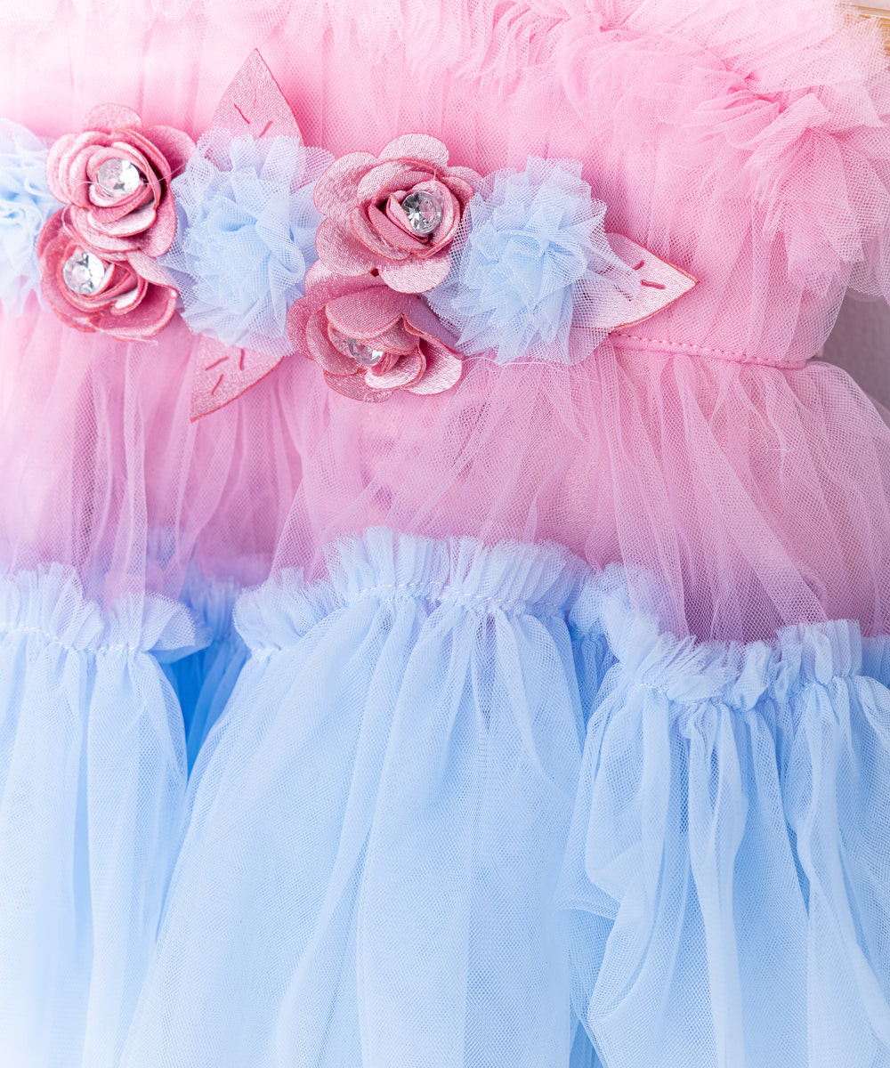 Dreamy Pink & Blue Baby Party Dress – Princess Style