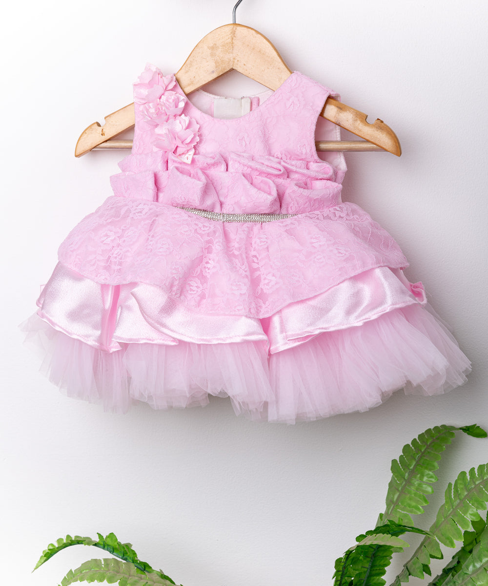 Charming Pink Lace Baby Party Dress – Elegant & Stylish
