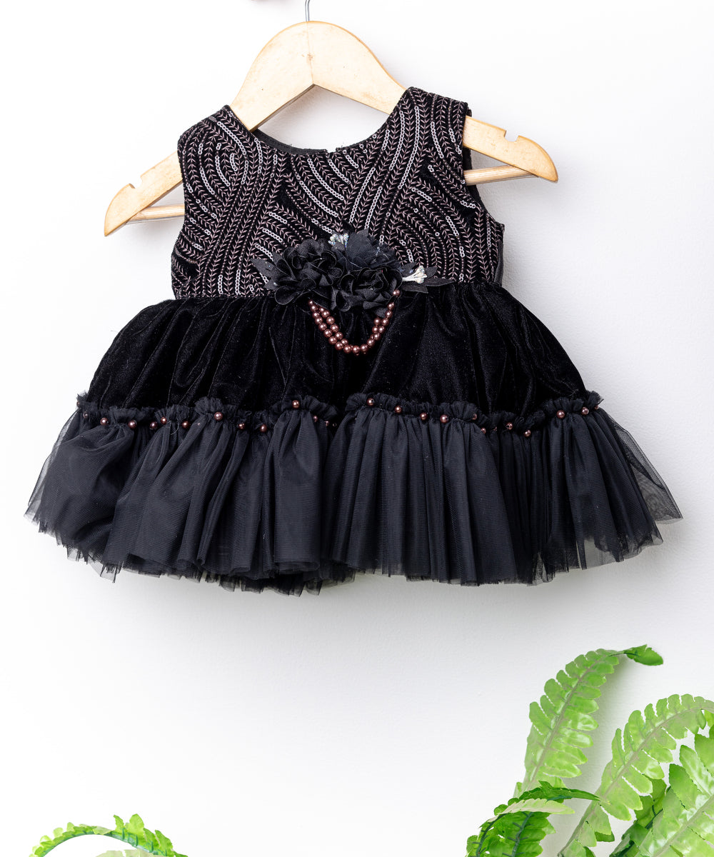 Elegant Black Party Dress for Baby Girls – Luxe & Comfortable
