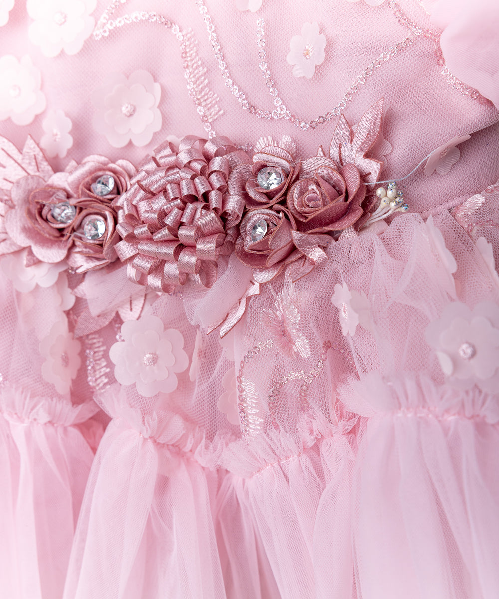 Elegant Pink Party Dress for Baby Girls – Floral & Fancy