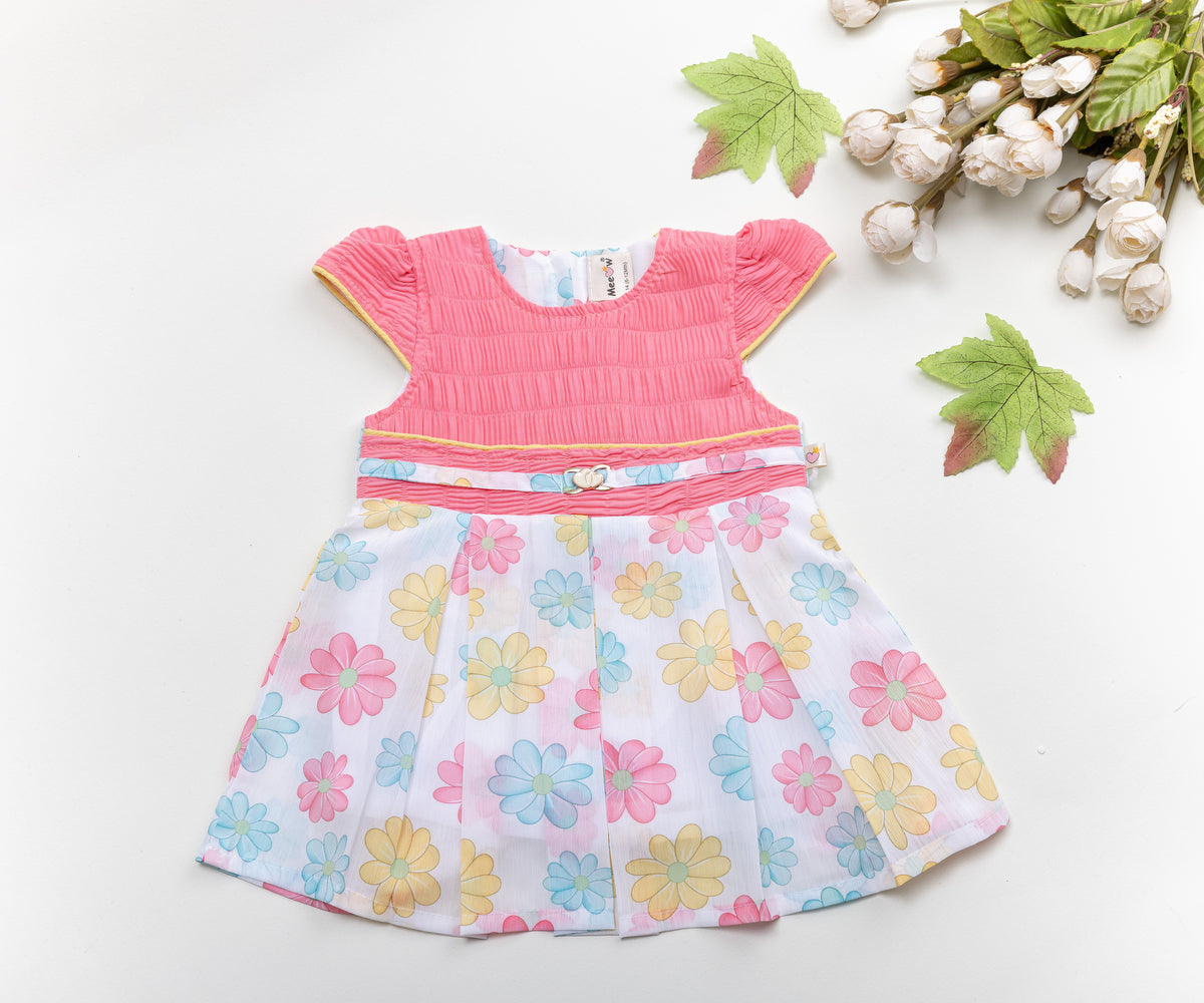 Pink & Floral Baby Dress – Cute & Comfortable