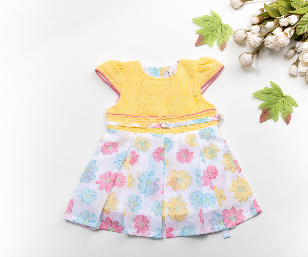Yellow & Floral Baby Dress – Bright & Cheerful