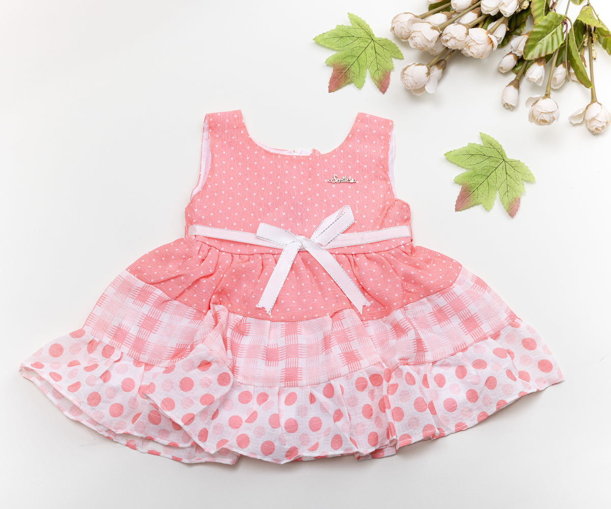 Charming Pink Polka &amp; Checkered Layered Frock 🎀✨