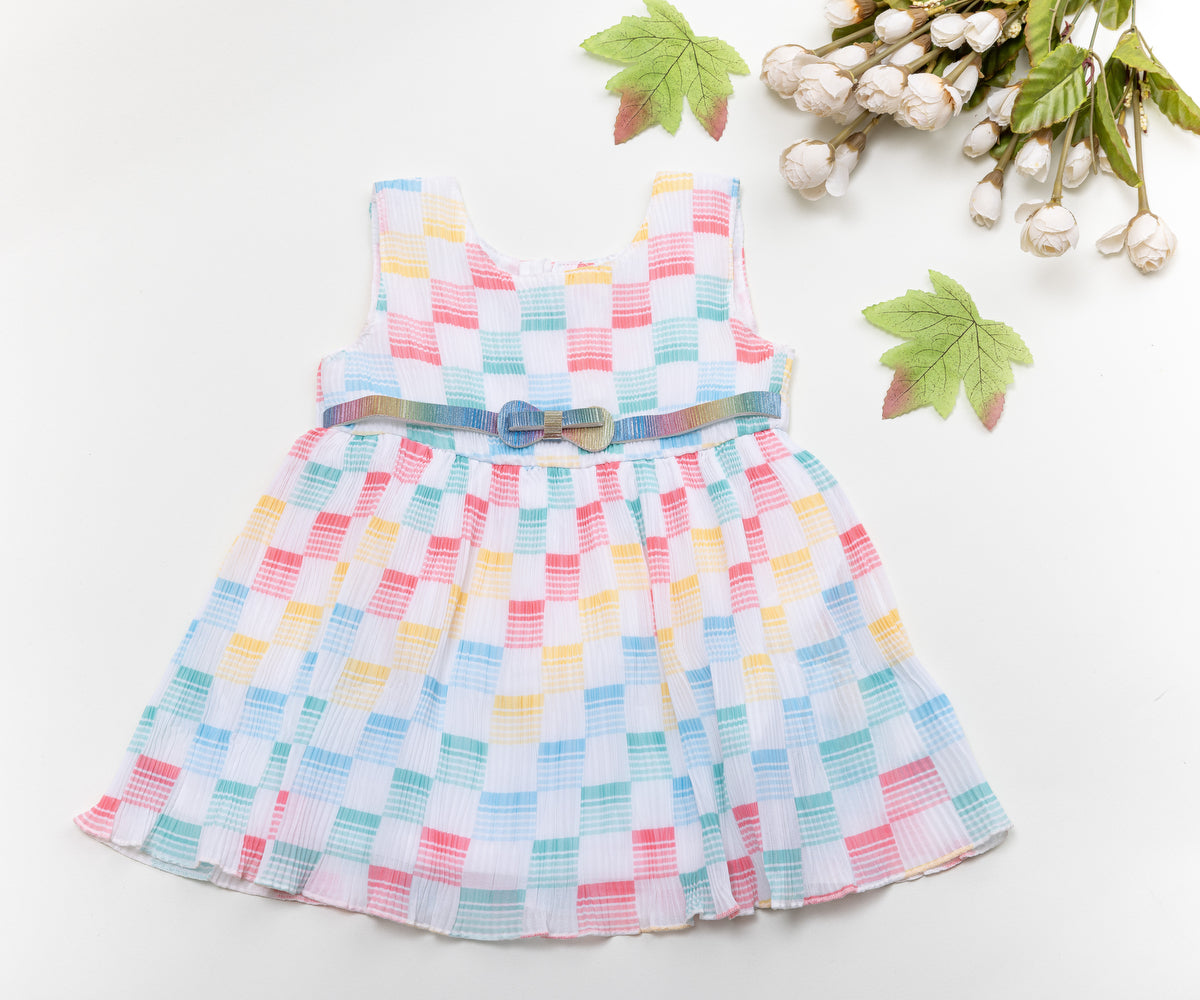 Vibrant Multicolor Checkered Frock 🎀🌈