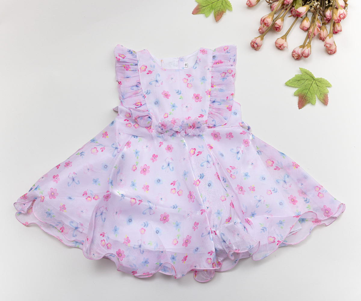 Elegant Floral Ruffled Frock 🌸✨