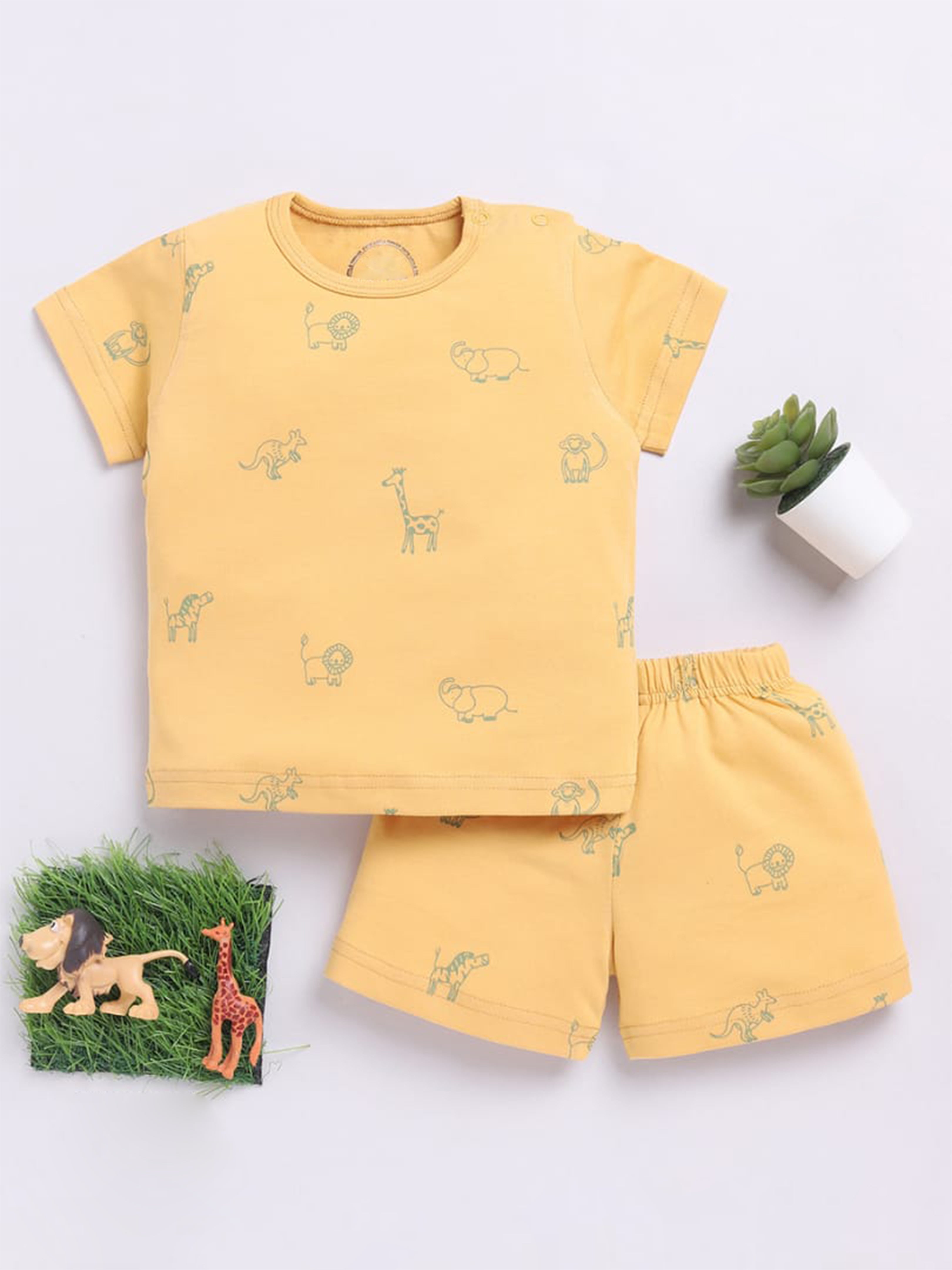 Safari Animal Print Co-ord Set – Mustard Yellow