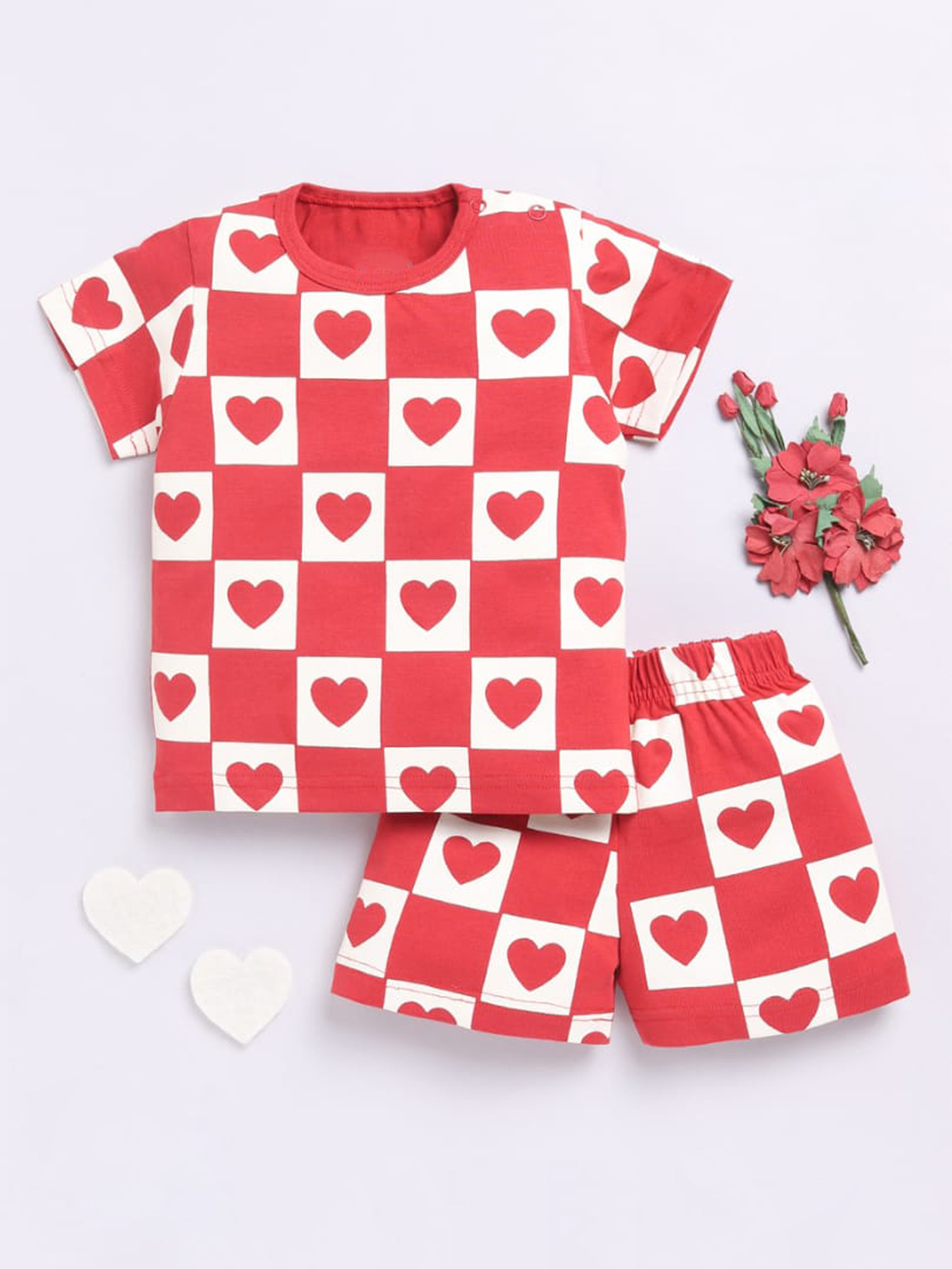 Red Heart Checker Co-ord Set – Love in Every Square