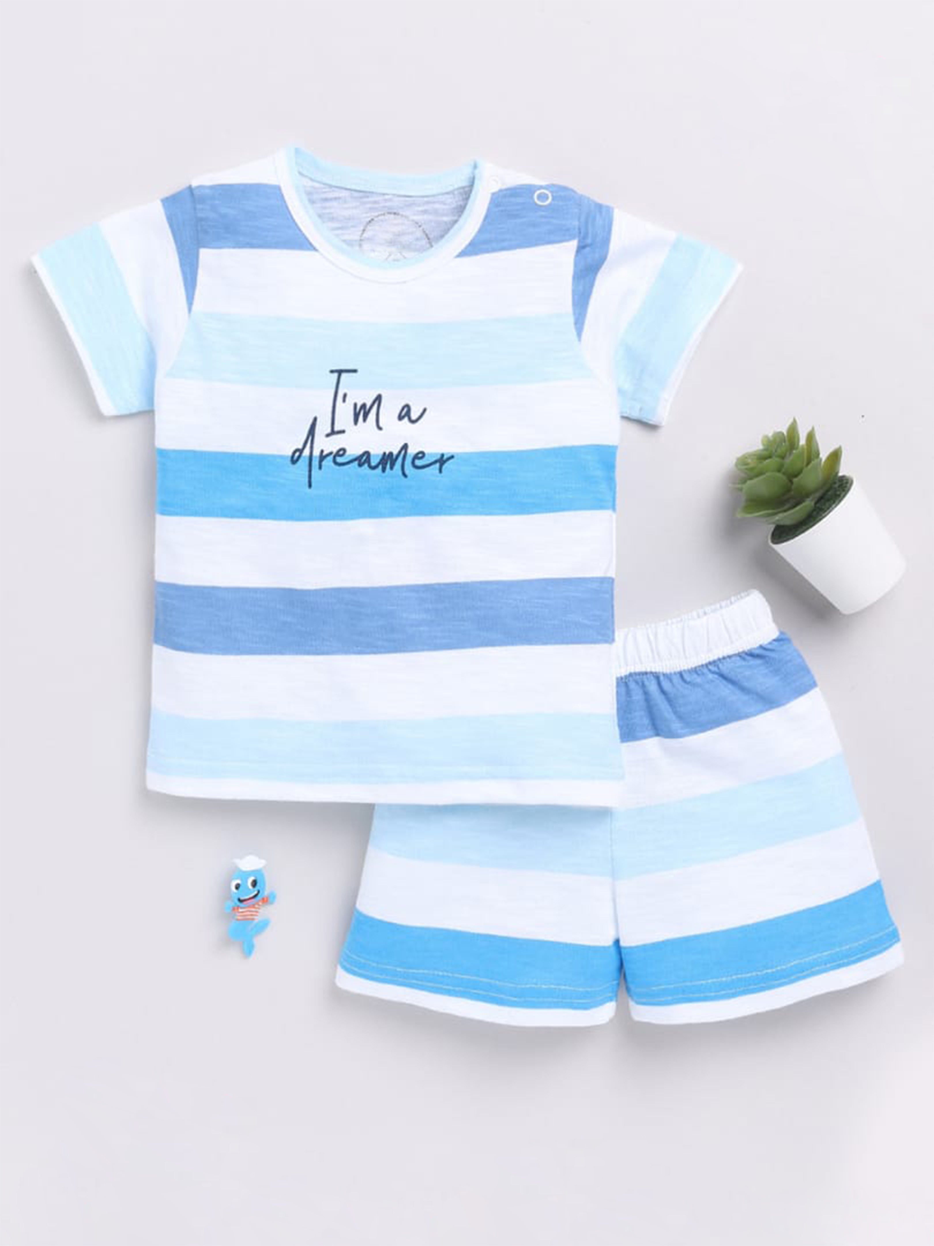 “I’m a Dreamer” Blue & White Striped Co-ord Set