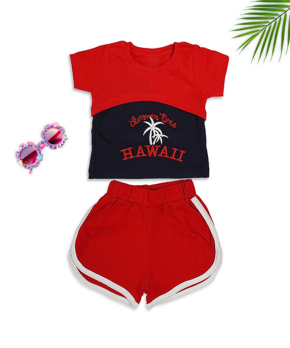 Bold Hawaii Top & Shorts Set for Baby Girl