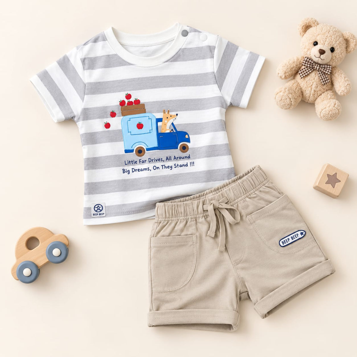 Little Fox Beep Beep T-Shirt & Shorts Set